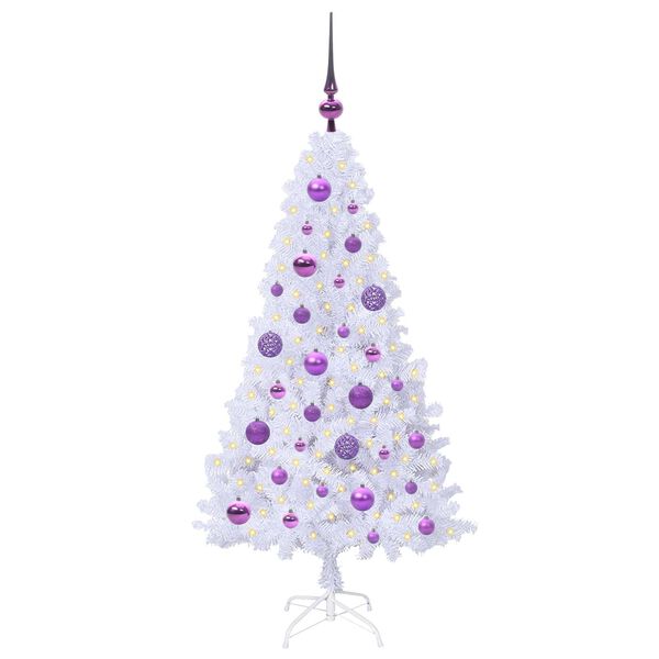 vidaXL Artificial Christmas Tree with Stand White 120 cm PVC and Steel