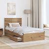 vidaXL Bed Frame with Drawer Artisan Oak 100 x 200 cm Engineered Wood