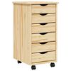 vidaXL Rolling Cabinet with Drawers MOSS 34 x 39 x 65.5 cm