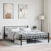 vidaXL Bed Frame without Mattress with Headboard Black 160x200 cm Steel