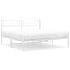 vidaXL Metal Bed Frame without Mattress with Headboard White 140x190cm