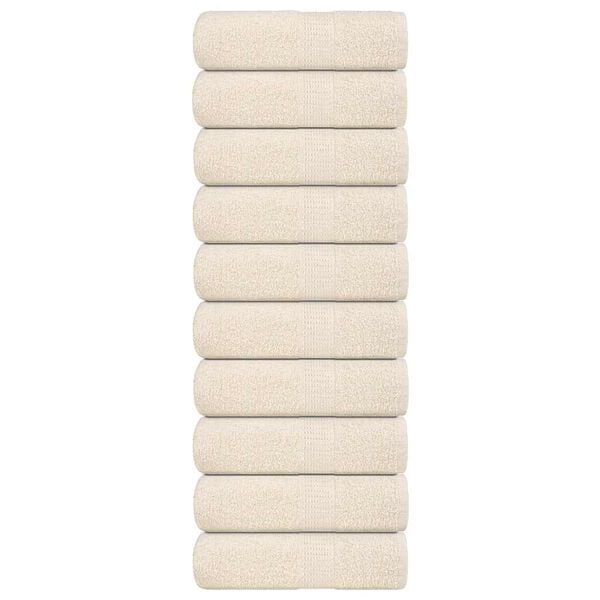 vidaXL Wash Towels "FROGN" 10 pcs Cream 30x30 cm 360 gsm