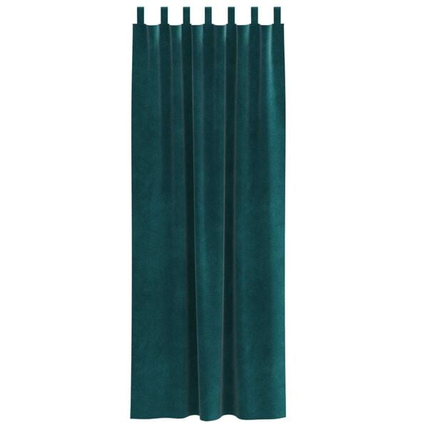 vidaXL Blackout Curtains 2 pcs Dark Green 140 x 225 cm Velvet