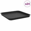 vidaXL Square Flower Tray 24 pcs Black 32 x 32 x 2.5 cm Plastic