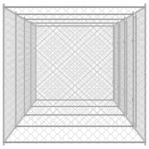 vidaXL Dog Cage 4 pcs Silver 800 x 200 x 200 cm Steel and PE