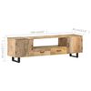 vidaXL TV Cabinet 160x30x45 cm Solid Mango Wood