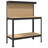 vidaXL Work Benches with Shelf Black 114 x 54 x 145 cm Engineered Wood