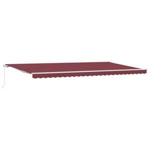 vidaXL Manual Retractable Awning Burgundy 500x300 cm