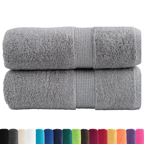 vidaXL Premium Wash Towels "SOLUND" 2 pcs Grey 30x30 cm 600 gsm