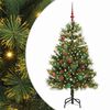 vidaXL Artificial Hinged Christmas Tree with Cones Green 150 cm
