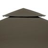 vidaXL 2-Tier Gazebo Top Cover 310 g/m&sup2; 3x3 m Taupe