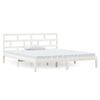 vidaXL Bed Frame without Mattress White Double Solid Wood