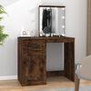 vidaXL Dressing Table with LED Smoked Oak 90x50x132.5 cm Engineered Wood