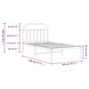 vidaXL Metal Bed Frame without Mattress with Headboard White 100x190cm