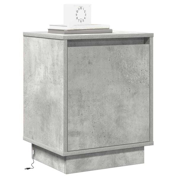 vidaXL Bedside Cabinet 2 pcs Concrete Grey 39 x 34.5 x 50 cm