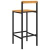 vidaXL Bar Stools 2 pcs Black Poly Rattan and Solid Wood Acacia