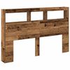 vidaXL Headboard Cabinet with LED Old Wood 160x17x102 cm
