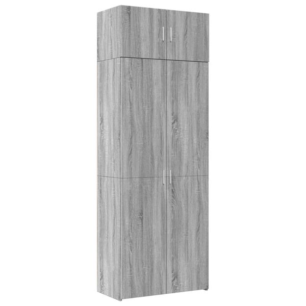 vidaXL Storage Cabinet Grey Sonoma 80x42.5x225 cm Engineered Wood
