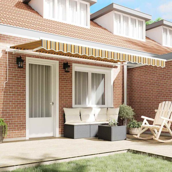 vidaXL Retractable Awning Yellow 400 x 200 cm Fabric