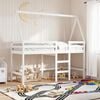 vidaXL Loft Bed with Ladder and Roof without Mattress White 90x200 cm