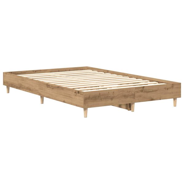 vidaXL Bed Frame No Mattress Artisan Oak 120x190 cm Small Double Engineered Wood