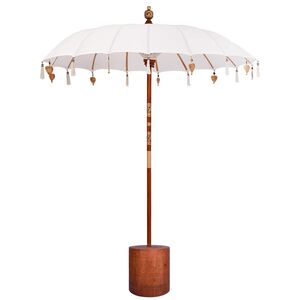 vidaXL Balinese Parasol with Base Round 190 x 190 x 295 cm
