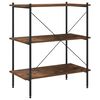 vidaXL 3-Tier Shelving Unit Black and Dark Wood 80x40x92 cm