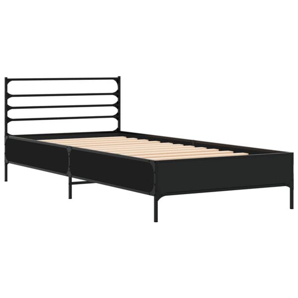 vidaXL Bed Frame without Mattress Black 90x200 cm
