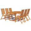 vidaXL 7 Piece Outdoor Dining Set Solid Acacia Wood 150-200 cm