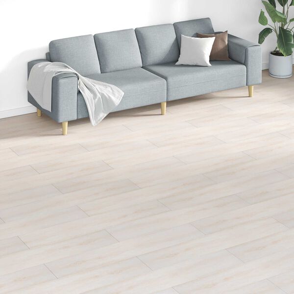 vidaXL Flooring Planks 18 pcs White 5.26 m&sup2; PVC