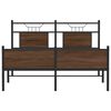 vidaXL Bed Frame without Mattress Brown Oak 150x200 cm King Size Engineered Wood