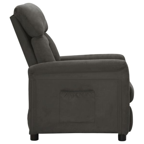 vidaXL Recliner Chair Dark Grey Microfiber Fabric