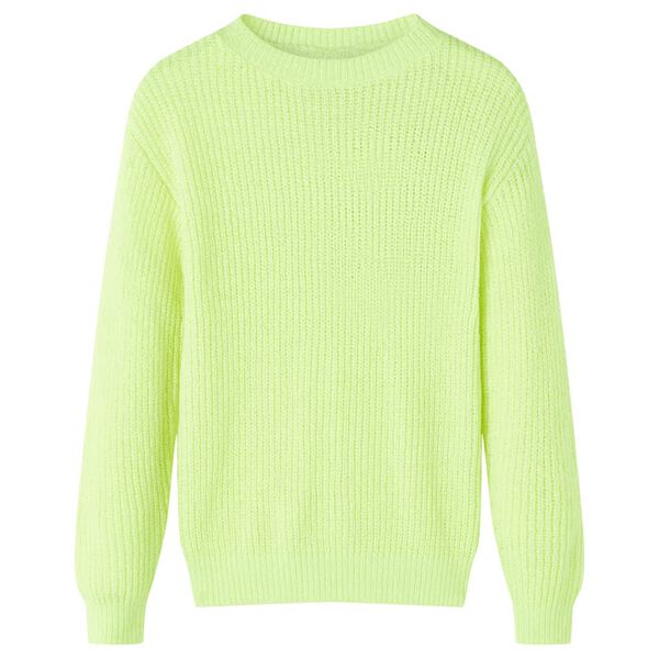 Kids' Sweater Knitted Neon Yellow 116