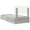 vidaXL Bed Frame with Drawer Grey Sonoma 75 x 190 cm Engineered Wood