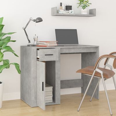 vidaXL Desk Concrete Grey 100x49x75 cm Engineered Wood