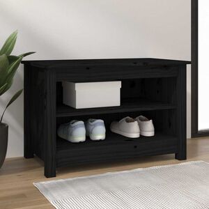 vidaXL Shoe Bench Black 70x38x45,5 cm Solid Wood Pine