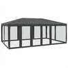 vidaXL Party Tent with 10 Mesh Sidewalls Anthracite 6x4 m HDPE