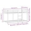 vidaXL Bunk Bed without Mattress White&Black 90x190 cm Single Solid Wood Pine