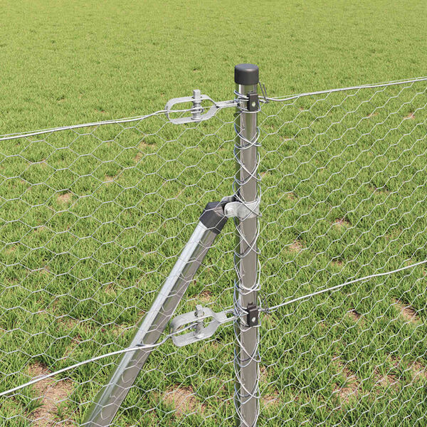 vidaXL Fence Post Silver 10 x 0.6 m (25 mm mesh) Steel