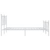 vidaXL Metal Bed Frame without Mattress with Footboard White 137x190cm