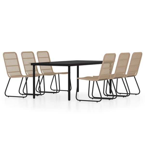 vidaXL 7 Piece Garden Dining Set Oak