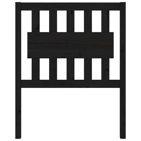 vidaXL Bed Headboard Black 80.5x4x100 cm Solid Wood Pine
