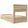 vidaXL Bed Frame Sonoma Oak and Silver 75 x 190 cm Engineered Wood
