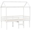 vidaXL High Sleeper Bed without Mattress White 90x190 cm Single Solid Wood Pine