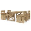 vidaXL 5 Piece Garden Dining Set Impregnated Solid Wood Pine