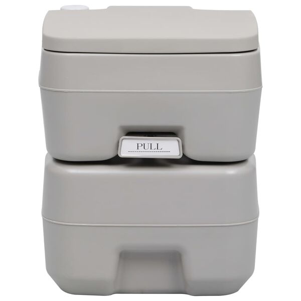 vidaXL Portable Camping Toilet Grey 20+10 L