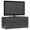 vidaXL TV Cabinet High Gloss Grey 80x34x36 cm Engineered Wood