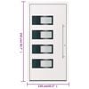 vidaXL Front Door White 110x210 cm Aluminium and PVC