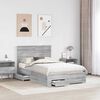 vidaXL Bed Frame with Drawer Grey Sonoma 120 x 190 cm Engineered Wood