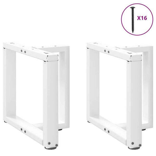 vidaXL Coffee Table Legs T-Shaped&nbsp;2 pcs White 50x25x(42-43) cm Steel